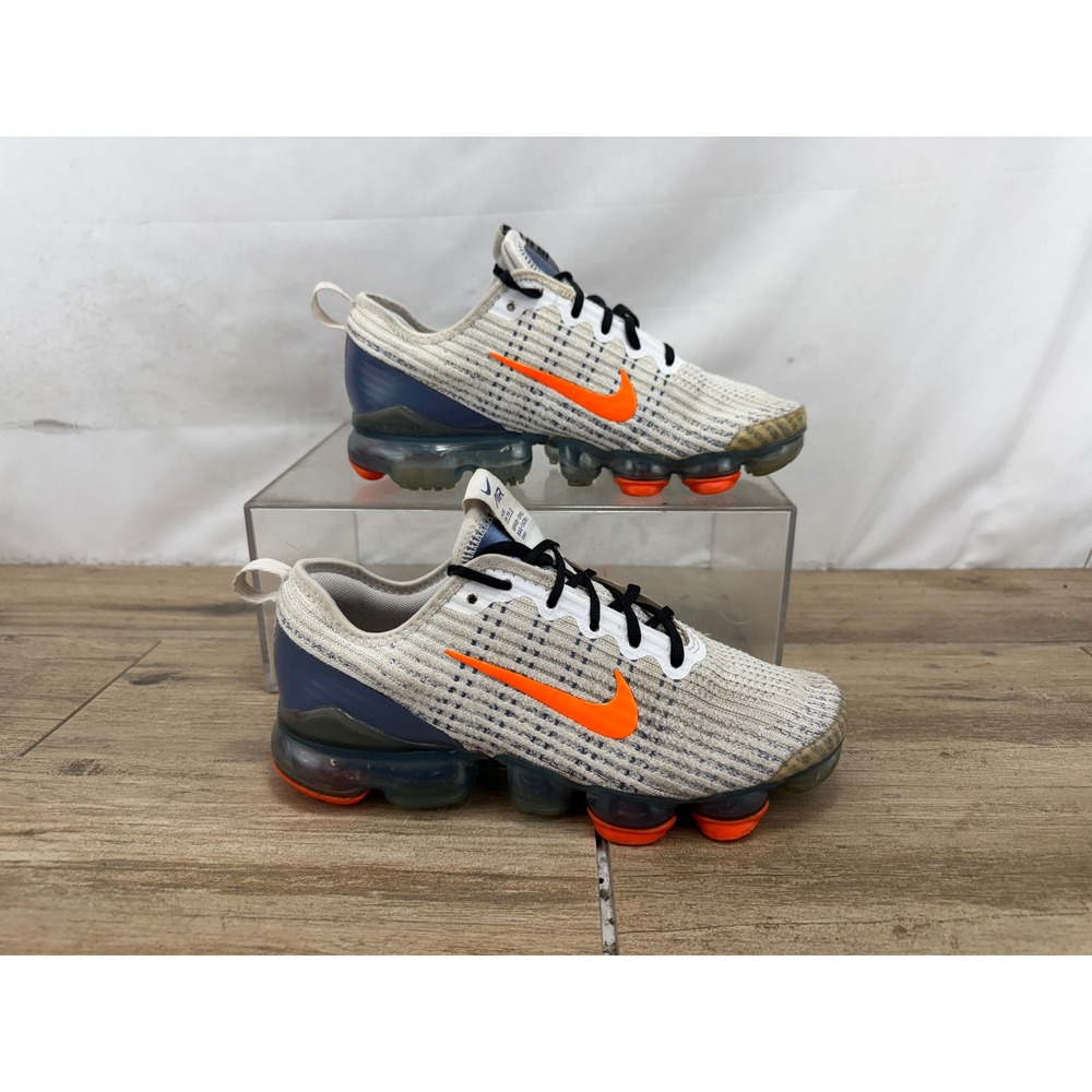Nike Air VaporMax Flyknit‎ 3 Platinum Bright Mango Blue BQ5238-105 Womens 7.5